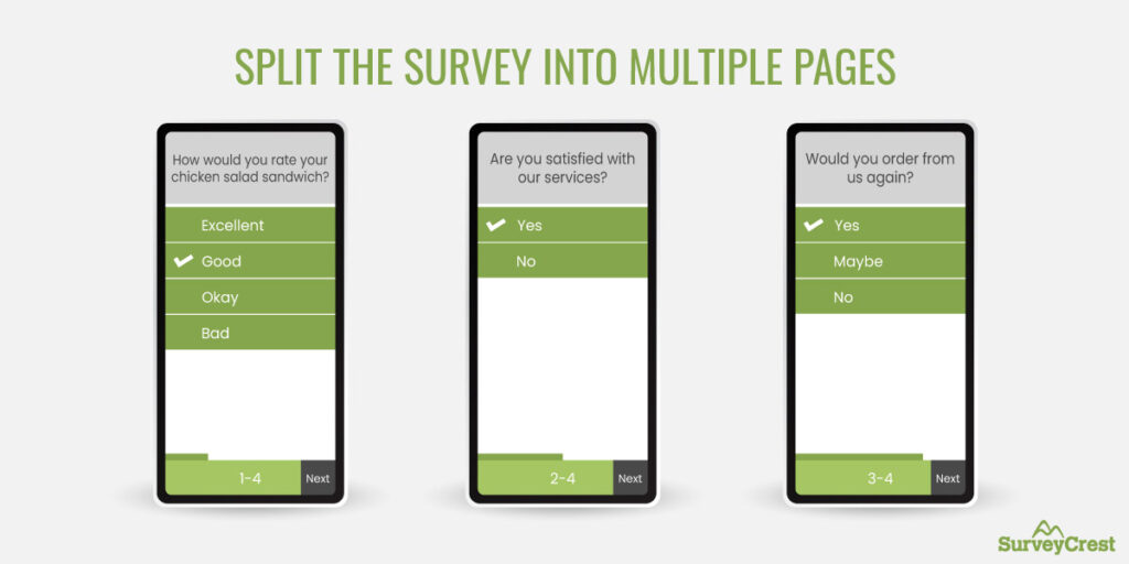 Split the survey into multiple pages