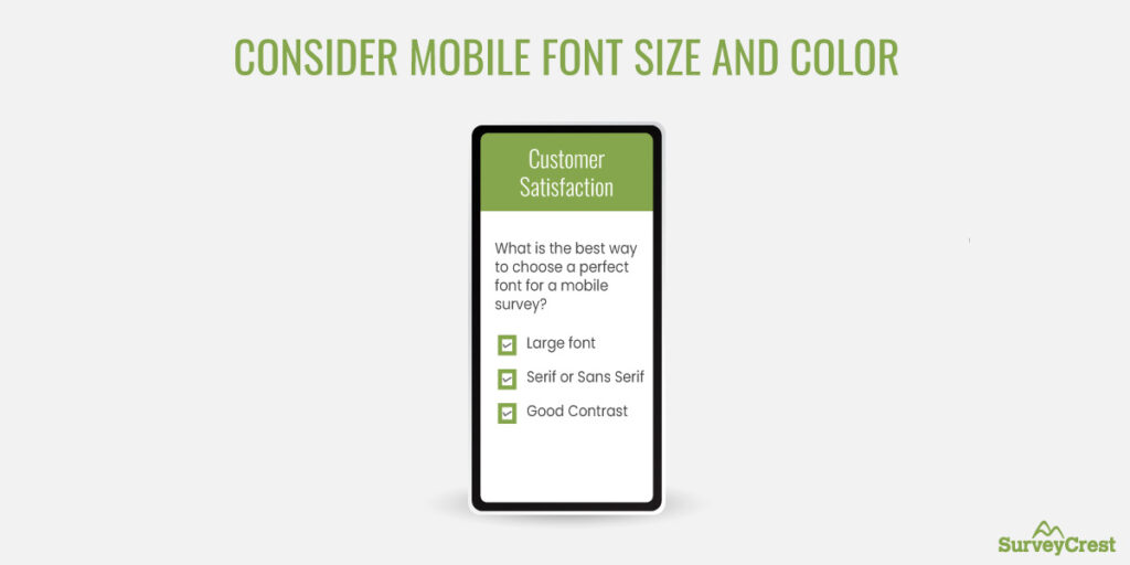 Consider mobile font size and color