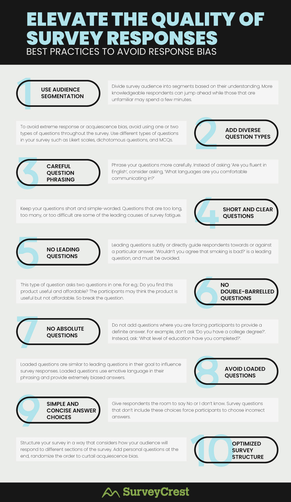 How to avoid response bias?