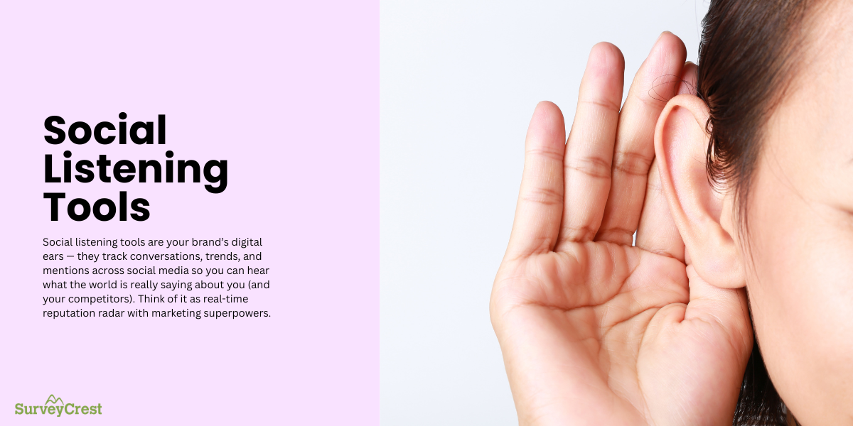 social listening tools interface for online conversations.