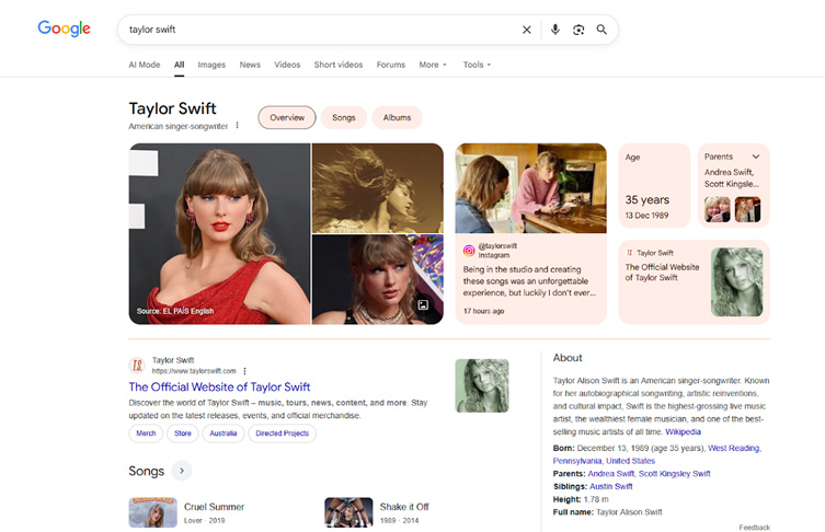 google search taylor swift