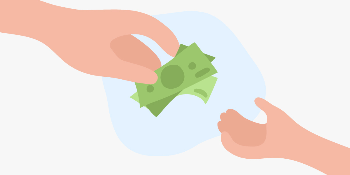 Illustration showing reduced research costs with downward arrow and money savings.