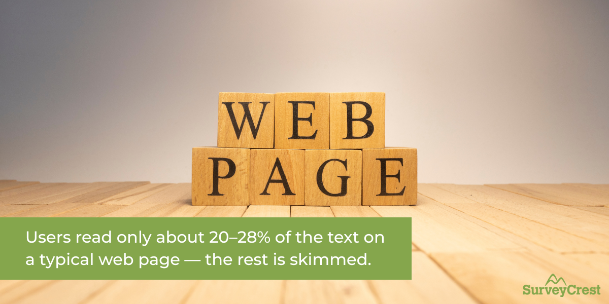 Users read only 20–28% of web content.